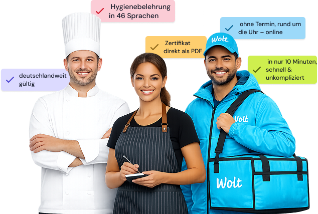 Online-Kurs zur Hygienebelehrung buchen und Gesundheitszeugnis sofort herunterladen